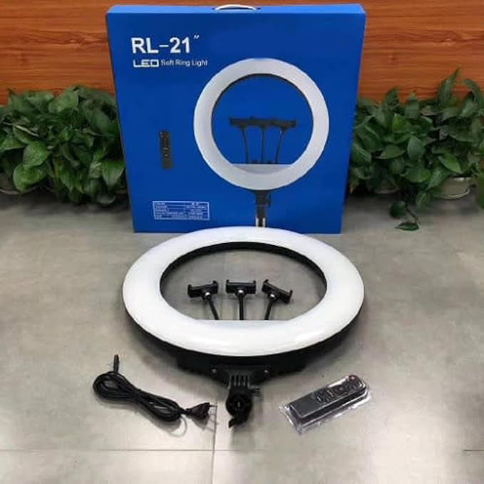 RL-21 Inch Special Ring Fill Light | Professional Lighting for Live Broadcast & Anchors | Adjustable Brightness with Stand