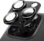 Camera Lens Protector for iPhone 16 Pro/Pro Max | 9H Tempered Glass with Matte Metal Plate