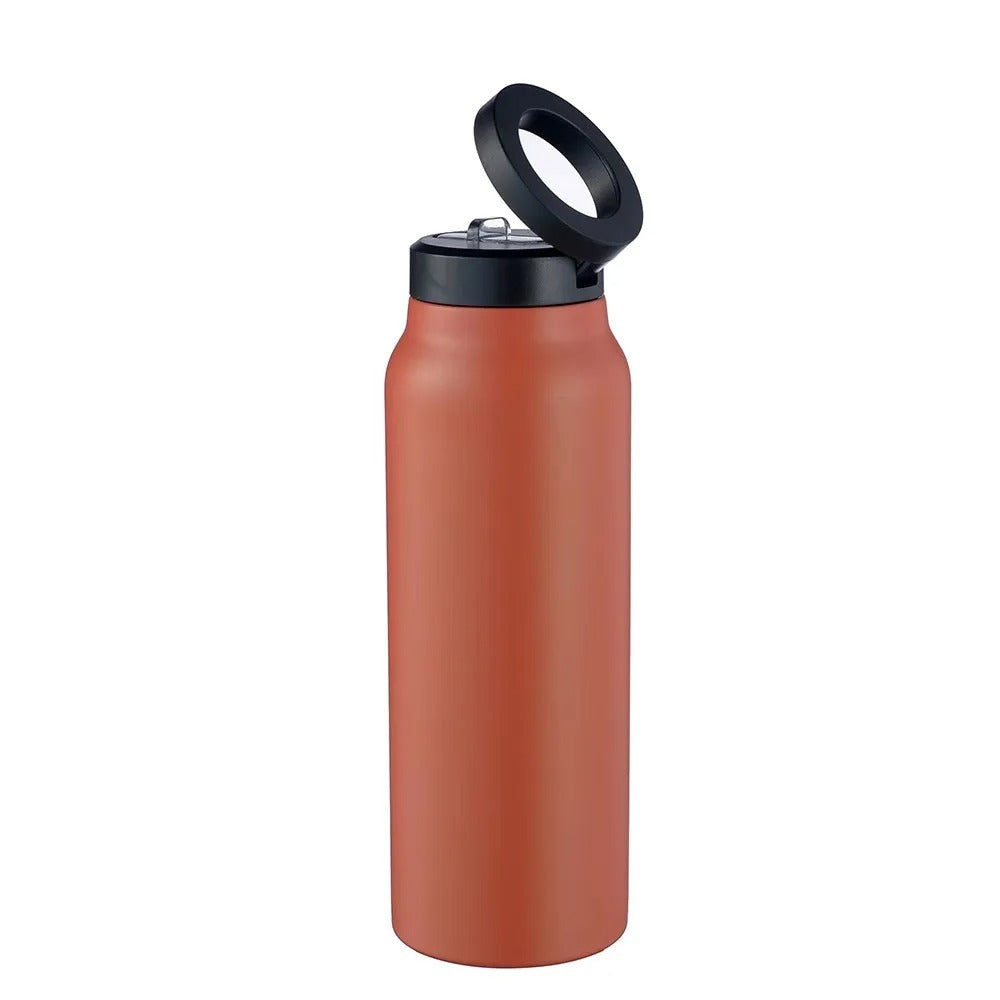 Stainless Steel Magnetic Vacuum Flask | Sports Water Bottle & Phone Holder | Outdoor Thermal Insulation Cup | Portable & Versatile Design