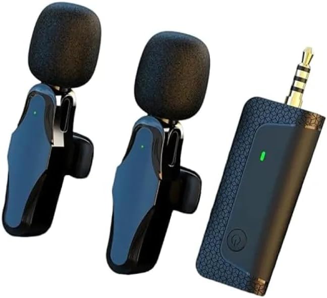 K35 Pro Wireless Lavalier Mic – Dual-Mic, Noise Reduction, 3.5mm AUX, For Vlogging, Interviews & More