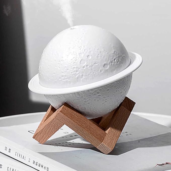 Table Desk Oil Diffuser Aroma Air Humidifier with LED Moon Planet Night Light