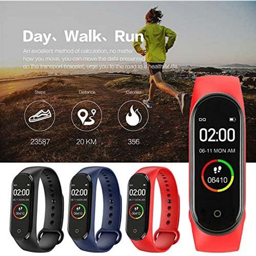 M4 Smartband - Fitness Tracker with Heart Rate Monitor, Activity Tracking for Men & Women, Waterproof Sports Wristband