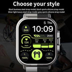D8 2-in-1 Smart Watch with Wireless Bluetooth Headset | Calling & Health Monitoring Smartwatch for Men & Women