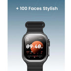 TC41 Curve Smartwatch with 2.01" AMOLED Display, Bluetooth Calling, AI Assistant, Wireless Charging, IP68 Waterproof, Fitness Tracker – Sleek Black Design