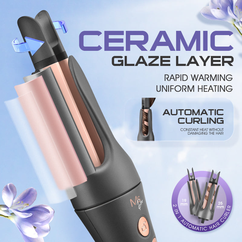 Auto Hair Curler with Ceramic-Aluminum Barrel – 360° Swivel Cord for Safe, Salon-Quality Curls at Home with Maximum Hair Protection and Shine