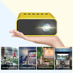 Mini Pocket Projector | HD Portable Movie Projector with Phone Screen Mirroring | Compact Yellow Design for Home Entertainment, Travel, Gaming & Outdoor Movie Nights