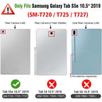 360° Swivel PU Leather Case for Galaxy Tab S5e 10.5" – Auto Sleep/Wake Cover Compatible with SM-T720/T725/T727 (Multi-Angle Stand)