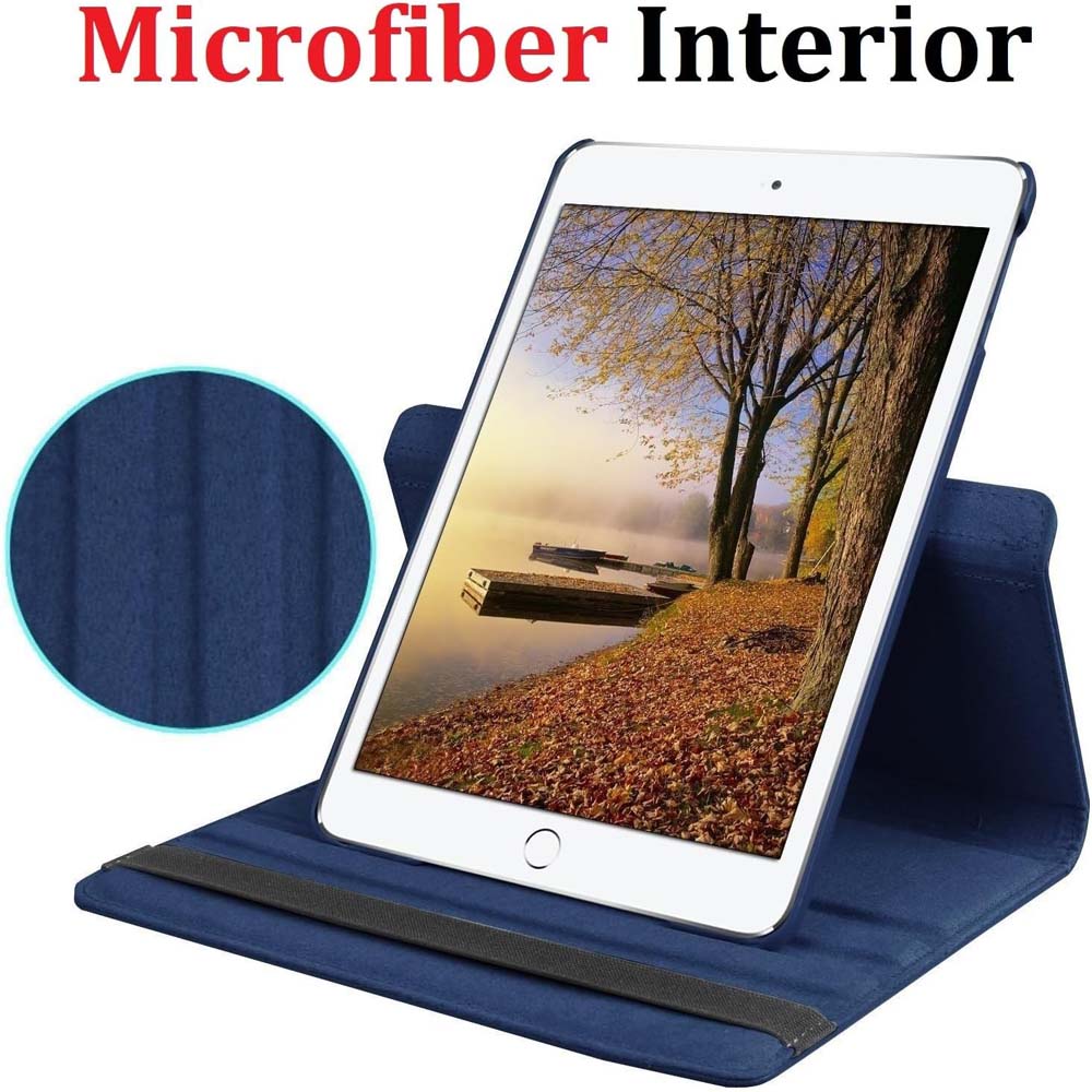 360° Rotating Stand Case for iPad Mini 4/5 – PU Leather Smart Cover with Auto Sleep/Wake & Multi-Angle Viewing (Multi Colour)