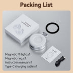 C03 Magnetic Selfie Light | CRI97 LED Ring Light with 360° Rotation & Built-In Mirror | Perfect for Selfies, TikTok, Videos, Makeup & Zoom Calls
