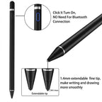 Digital Active Stylus Pen – Precision Drawing & Writing Pen with Palm Rejection | Compatible with iPad, iPhone & Android Tablets, Rechargeable Fine-Tip Pen (Black)