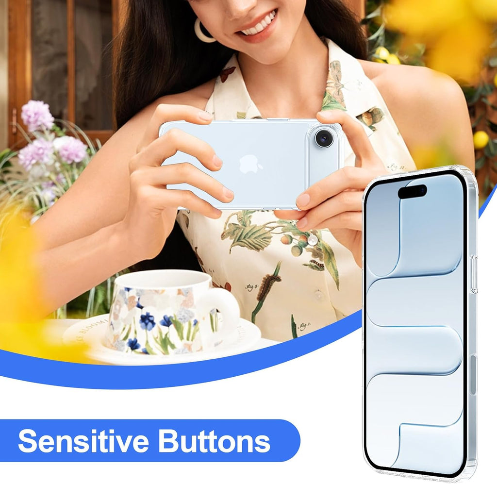 Crystal Clear Case for iPhone 17 Air 6.5" (2025) | Anti-Yellowing Hard Back, Slim Shockproof Bumper, Wireless Charging Compatible Transparent Protective Phone Cover