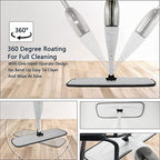 Microfiber Spray Mop – 360° Spin Head, Wet & Dry Floor Cleaner with Washable Reusable Pads & 360ML Refillable Tank for Effortless Cleaning
