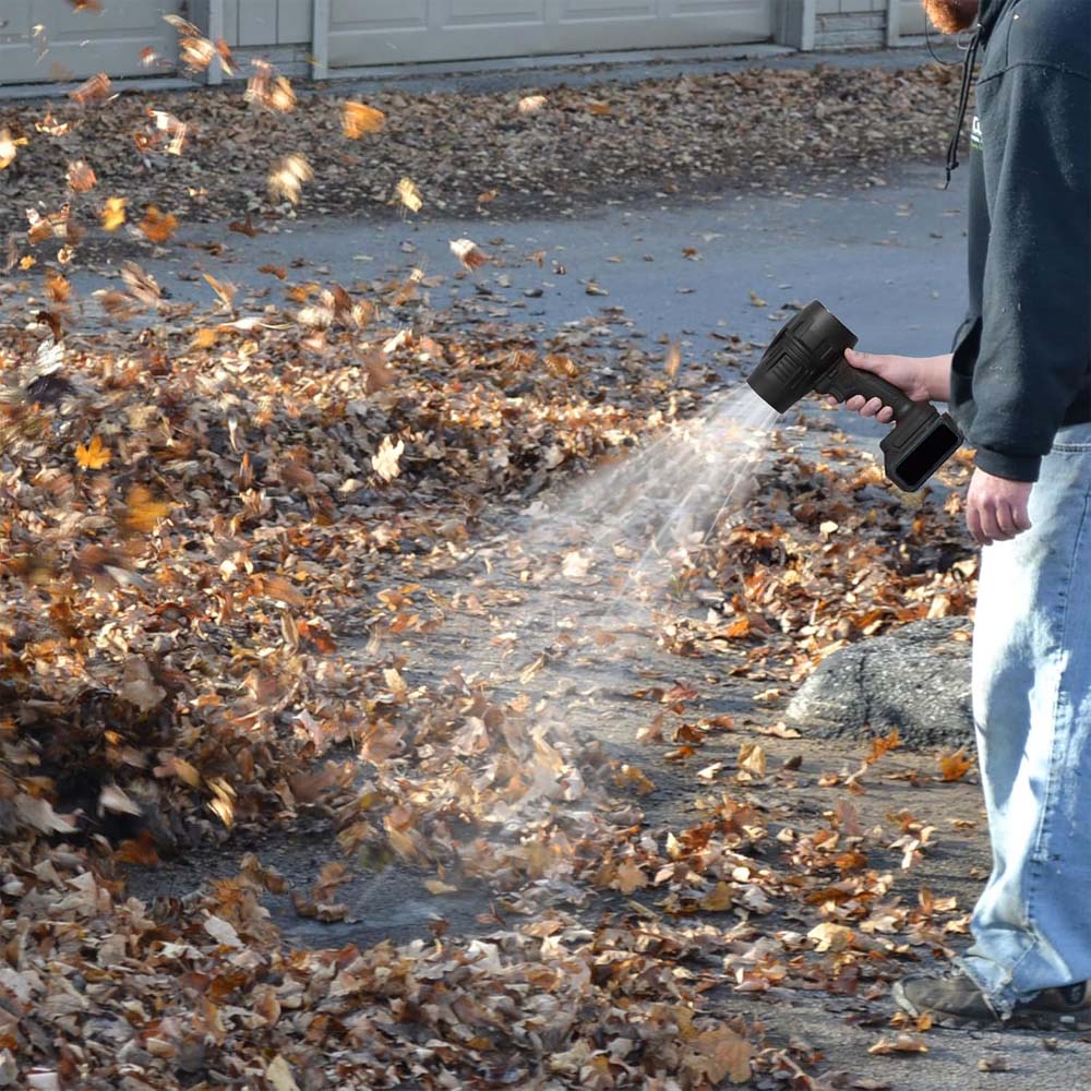 Rechargeable Handheld Blower Dryer - 1 Battery, Turbo Jet Air Duster for Home, Car, Leaves & Snow Cleaning