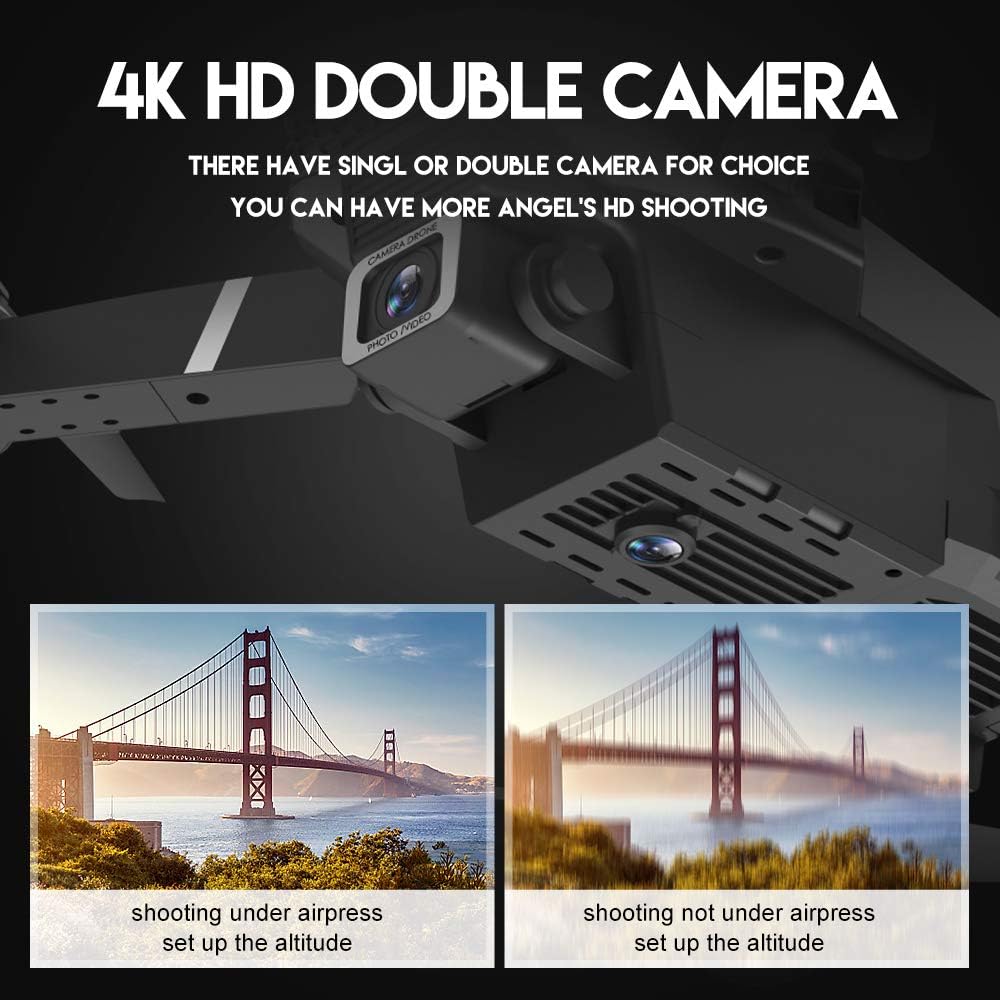 8K Foldable Mini Drone - Dual Camera, WiFi FPV, Gesture Control, Android/iOS Compatible, with Carry Case (Black) – Compact & Powerful Drone for Aerial Photography