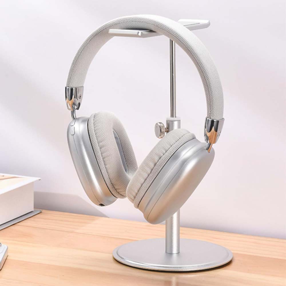 Adjustable Aluminum Headphone Stand – Anti-Slip Desktop Organizer with Storage Shelf | Universal Headset Holder for Gaming, Studio & Office Accessories (Durable & Sleek Design)