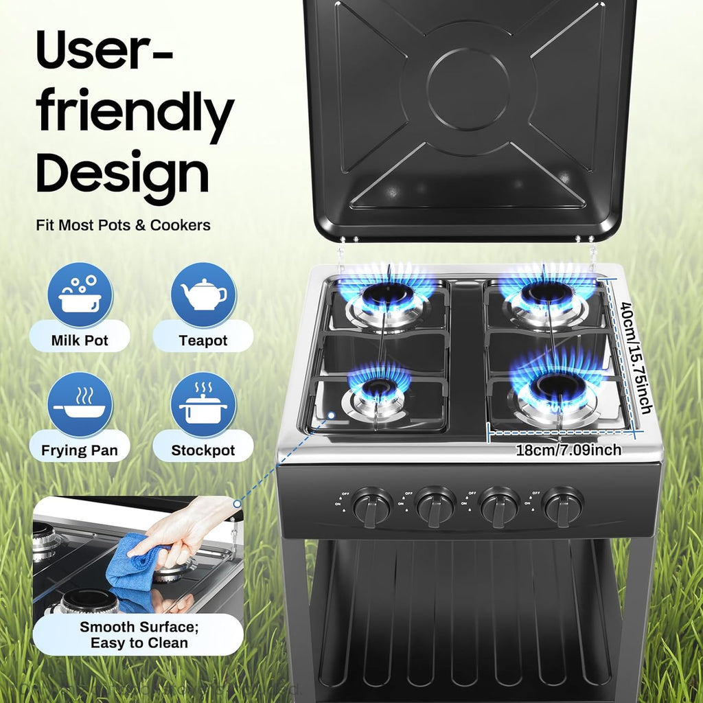 4-Burner Outdoor Gas Stove with Detachable Legs – Portable Propane Cooking Station for Camping, RVs, Backyard BBQs, Tailgating & Patio Events