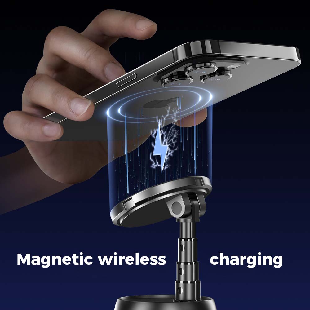 Q05 Smart Magnetic Charging Gimbal | 360° Rotation Smartphone Stabilizer with AI Face Tracking, Magnetic Mount & Wireless Charging for Smooth Video & Vlogging