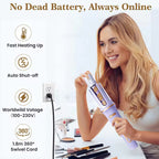 2-in-1 Electric Hair Styler – Rotating Curling Iron & Straightener Brush with Negative Ion Technology for Smooth, Shiny Hair (Multicolor Styling Tool)
