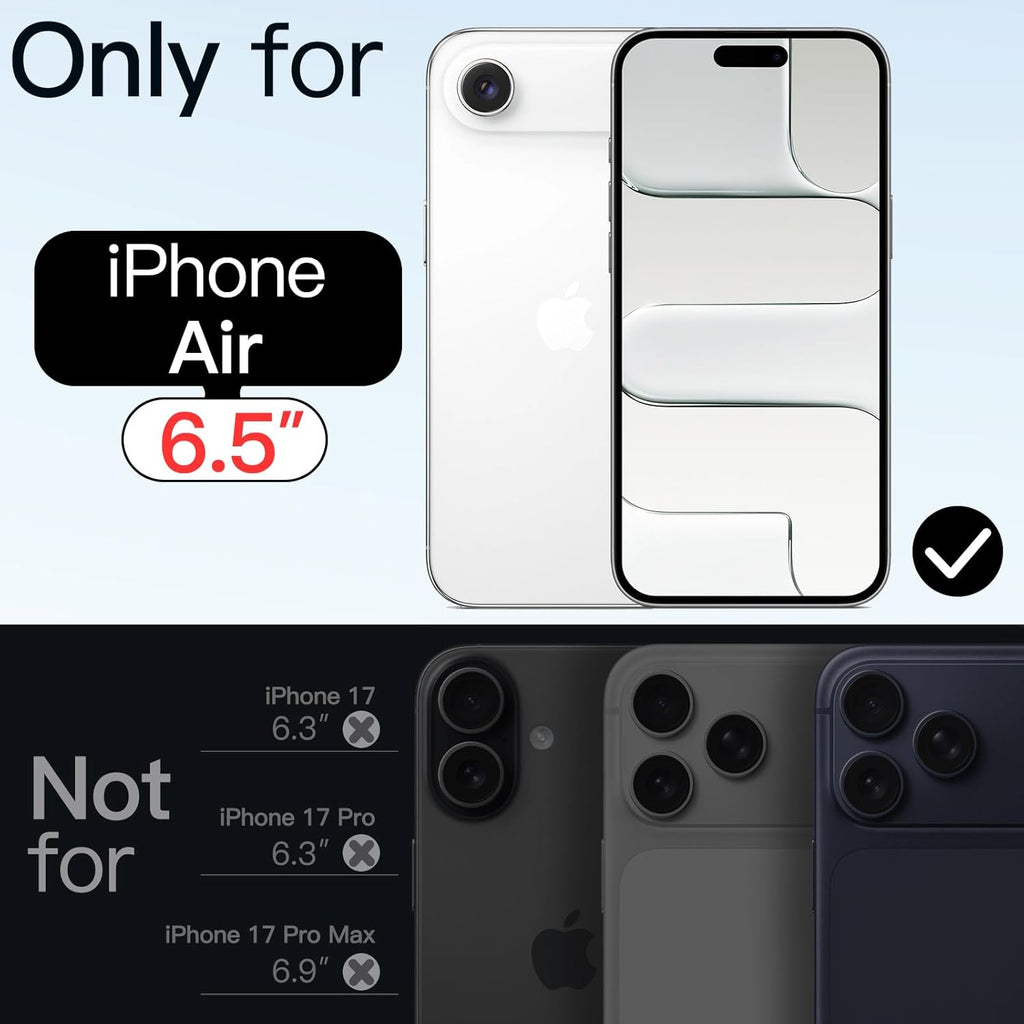 Magnetic Clear Case for iPhone 17 Air 6.5" (2025) | MagSafe Compatible Shockproof Transparent Bumper Cover with Anti-Scratch Hard Back & Wireless Charging Protection