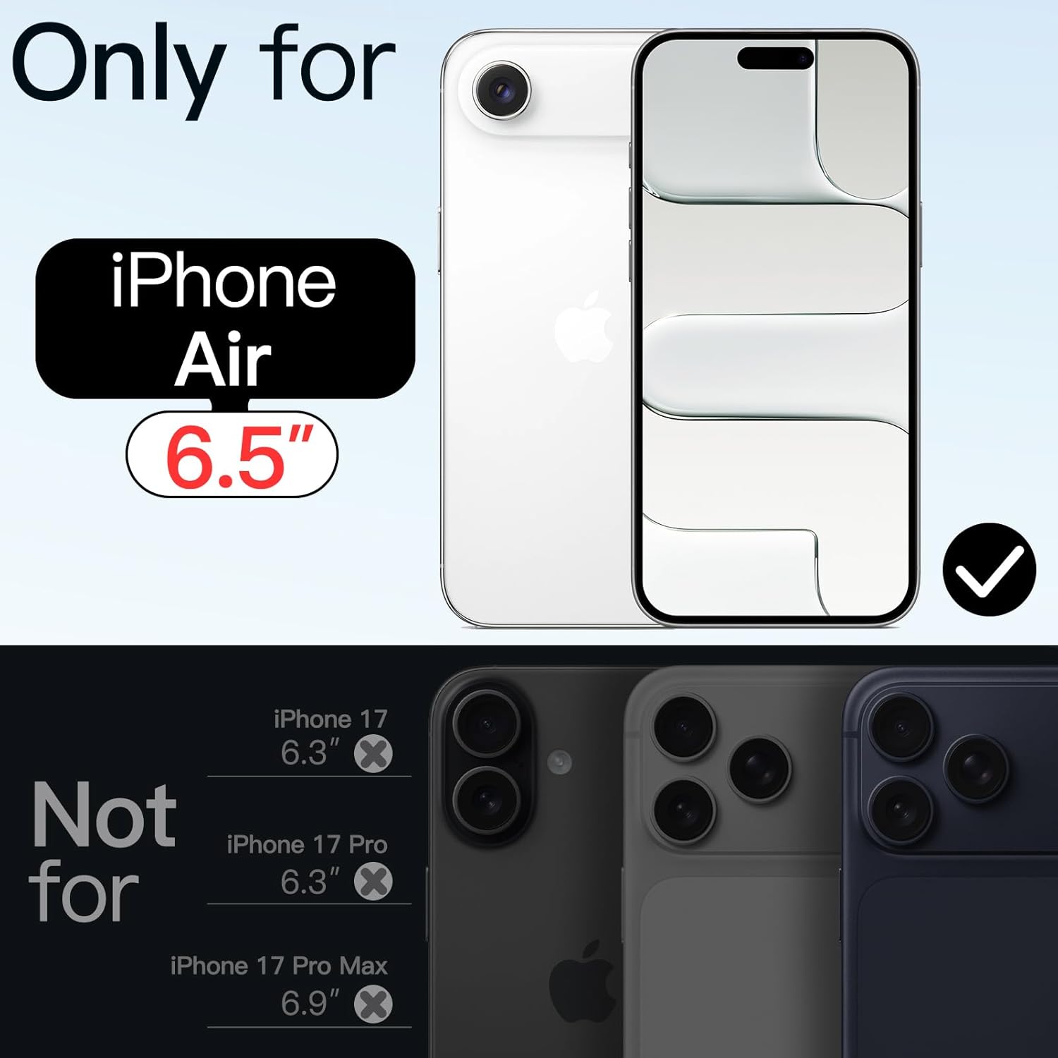 Magnetic Clear Case for iPhone 17 Air 6.5" (2025) | MagSafe Compatible Shockproof Transparent Bumper Cover with Anti-Scratch Hard Back & Wireless Charging Protection