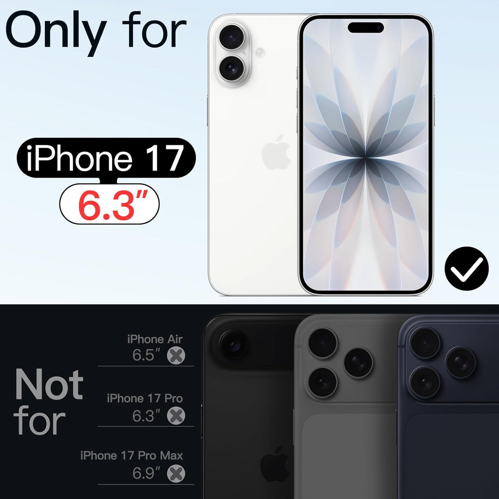 Magnetic Clear Case for iPhone 17 6.3" (2025) | MagSafe Compatible Transparent Shockproof Bumper Cover with Anti-Scratch Hard Back & Wireless Charging Support
