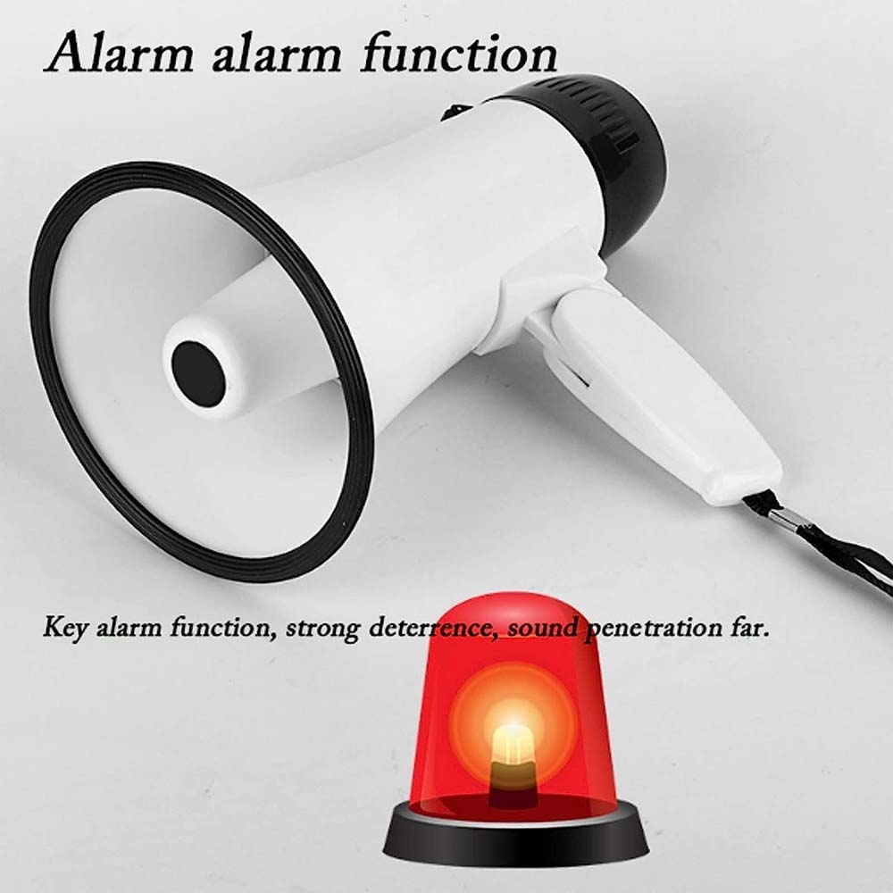 Portable Megaphone Bullhorn 25W Rechargeable with Siren, Music, Recording & Adjustable Volume | Lightweight Handheld Loudspeaker with Strap for Outdoor Events, Sports, Safety & Gatherings