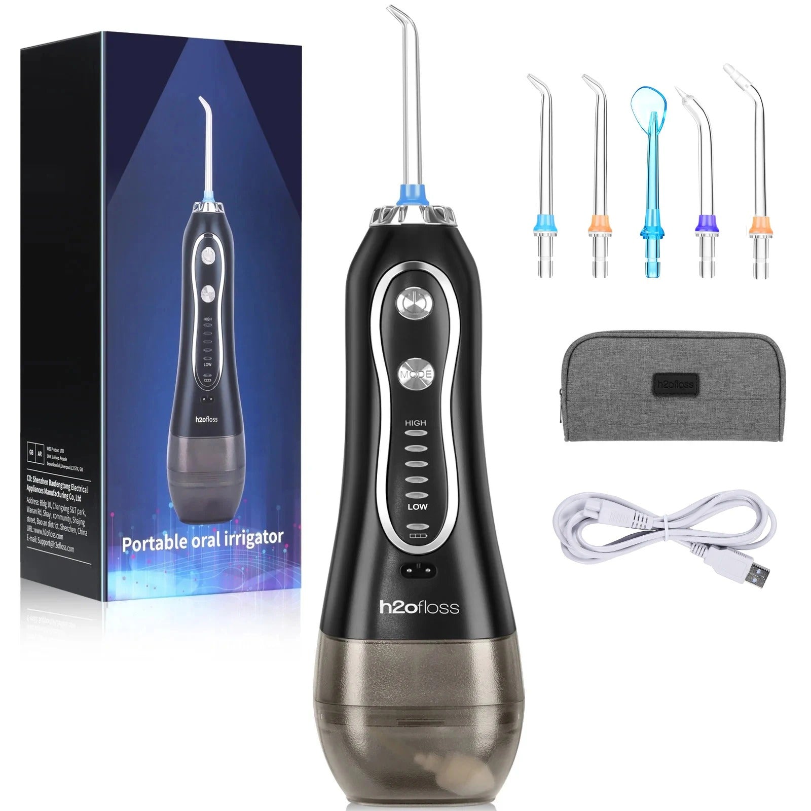 Portable Dental Water Flosser – Rechargeable Oral Irrigator with Bag, IPX7 Waterproof, Perfect for Home and Travel
