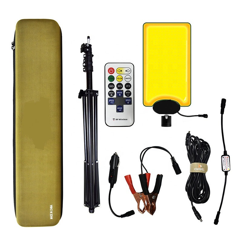 Portable Dual-Color Camping Light | DC 12V Telescopic Tripod COB LED Outdoor Lighting