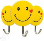 Wall Hanging Hook Set | 9-Piece Emoji Face Adhesive Hooks with Strong Poster Adhesive