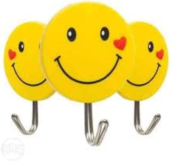 Wall Hanging Hook Set | 9-Piece Emoji Face Adhesive Hooks with Strong Poster Adhesive