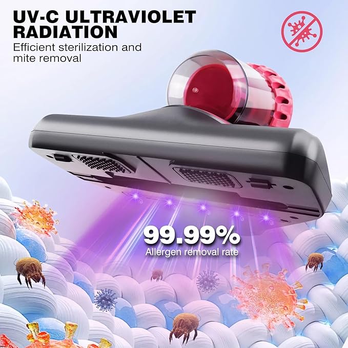 100W Mattress Vacuum Cleaner – Anti-Dust Mite Bed Vacuum with UV Light | Handheld Cleaning Device for Mattresses & Upholstery