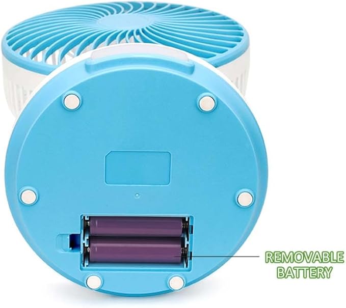 USB Rechargeable Table Fan with LED Lamp | Portable & Convenient