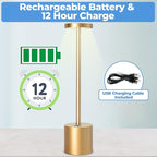 Cordless LED Table Lamp – Rechargeable, Minimalist, 3-Level Dimming for Home & Office