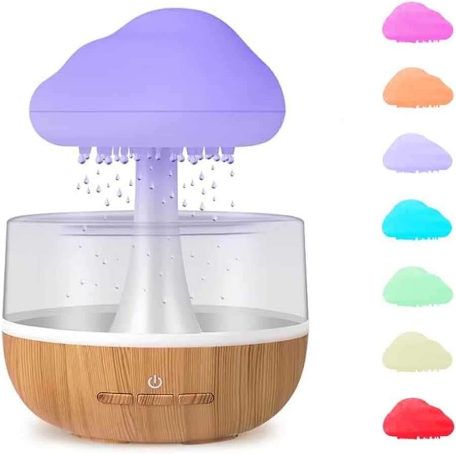 Rain Cloud Night Light Humidifier & Essential Oil Diffuser | 380ML 7-Color Aromatherapy Diffuser