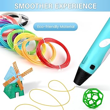 3D Pen Upgrade | Intelligent Printing Pen with LCD Screen & 12 PLA Colors for Creative Fun