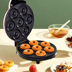 Household Electric Donut Maker | Double-Sided Heating Donut & Bread Machine with Non-Stick Cake Baking Pan | Easy-to-Use Breakfast Maker Oven for Homemade Donuts, Cakes, and Mini Bread
