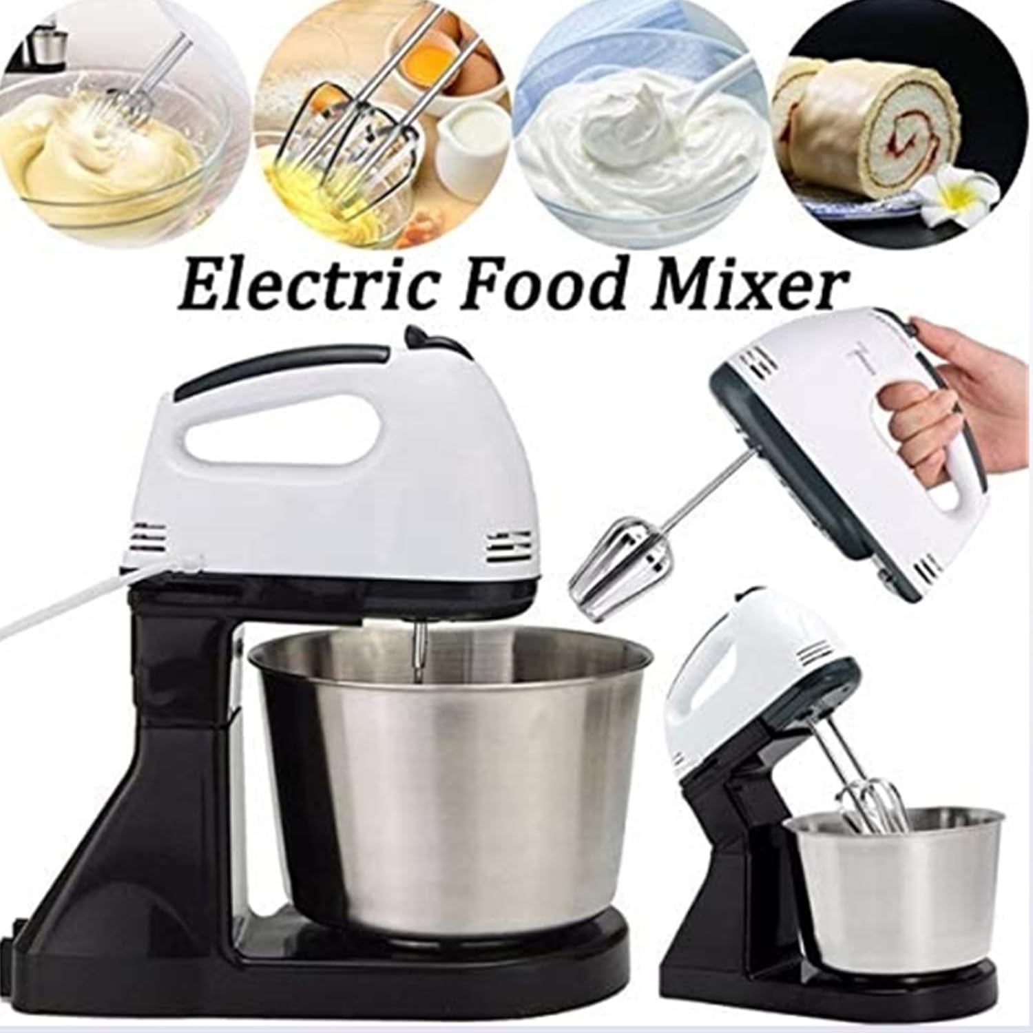 Hand Food Automatic Mixer | 7-Speed Egg Beater & Blender for Cake, Bread, & Baking