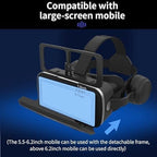 3D VR Glasses for Mobile Phones – Anti-Blue Light Virtual Reality Headset for Immersive Gaming & Entertainment | Compatible with iPhone & Android