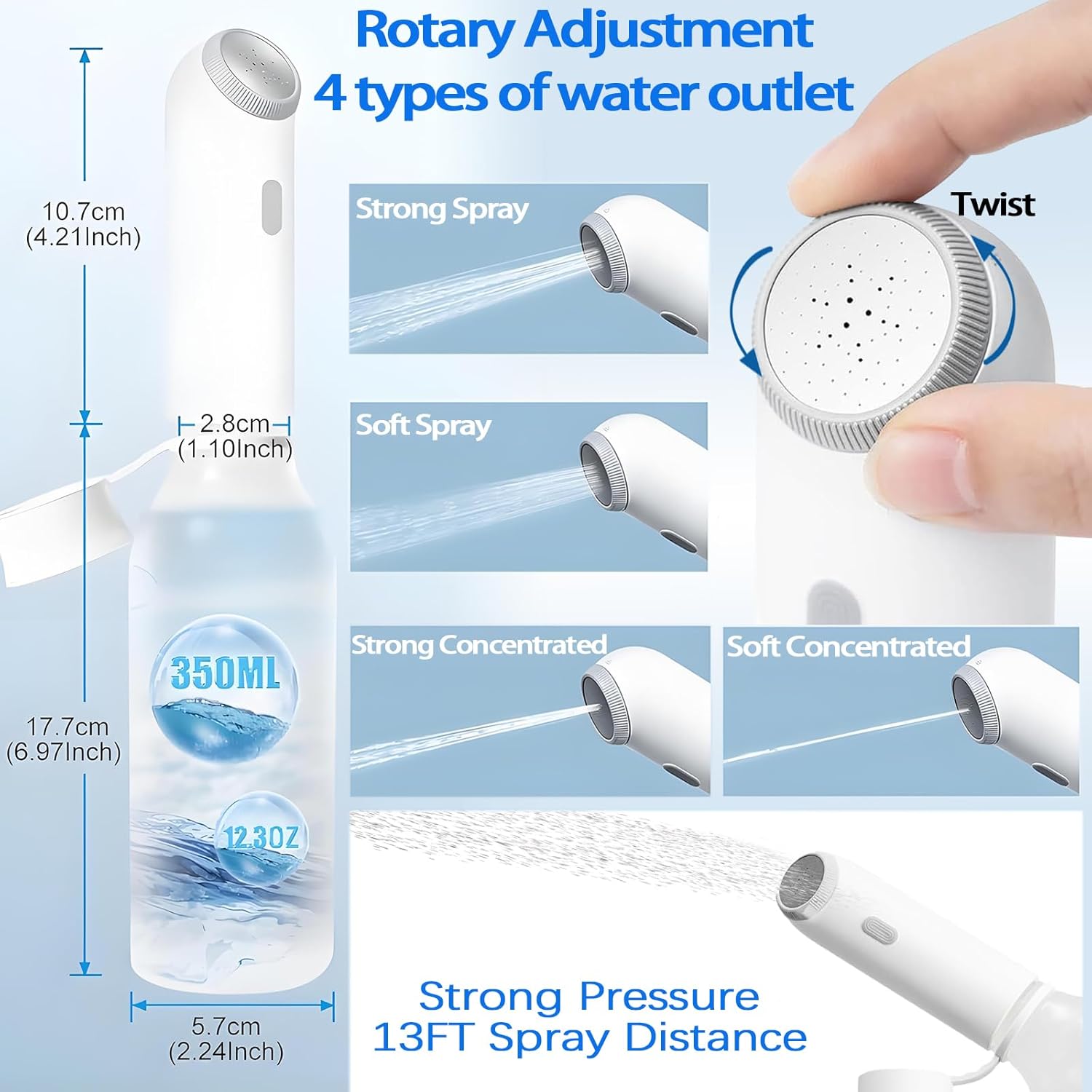 Electric Portable Bidet Sprayer – USB Rechargeable, High-Pressure Hygiene Solution with 400mL Large Bottle for Travel, Postpartum, and Baby Cleaning
