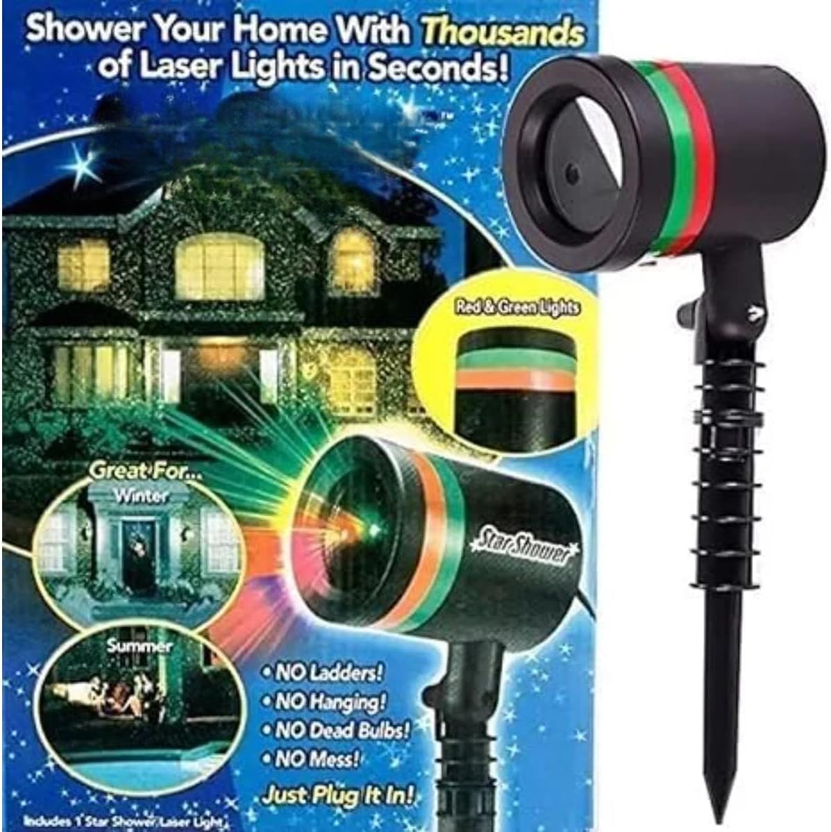 Indoor & Outdoor Laser Light Projector | Thousands of Stars for Parties & Décor
