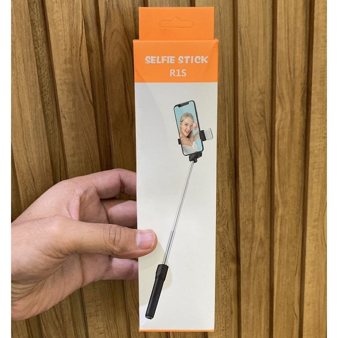 R1S Mobile Selfie Stick with Tripod & LED Light | 3-in-1 Extendable 70cm Selfie Stick for Phone & Camera | Bluetooth Remote & Adjustable Desktop Stand | Compatible with iPhone & Android