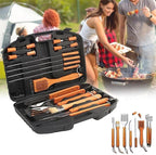 18-Piece BBQ Tool Set | Stainless Steel Grilling Accessories with Wooden Handles | Perfect Gift for Men & Women