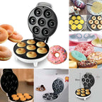Household Electric Donut Maker | Double-Sided Heating Donut & Bread Machine with Non-Stick Cake Baking Pan | Easy-to-Use Breakfast Maker Oven for Homemade Donuts, Cakes, and Mini Bread