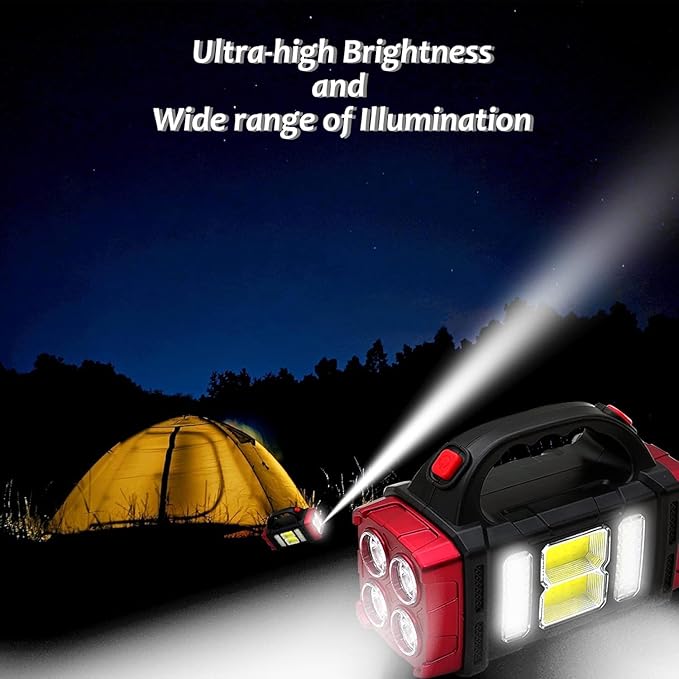 Solar Lantern Flashlight – USB Rechargeable, 4 Modes, Waterproof Emergency Light for Camping & Power Outages