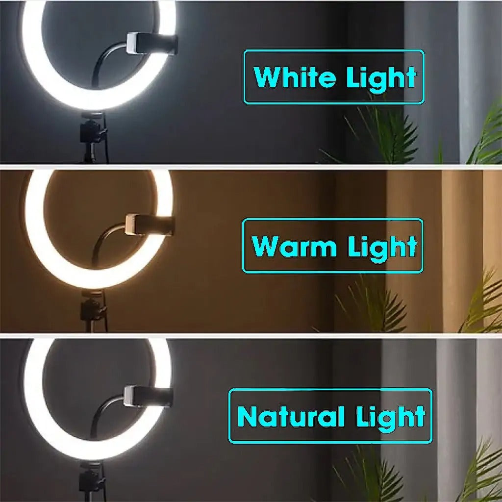 14-Inch Selfie Ring Light & Tripod – Adjustable Lighting with 3 Phone Holders