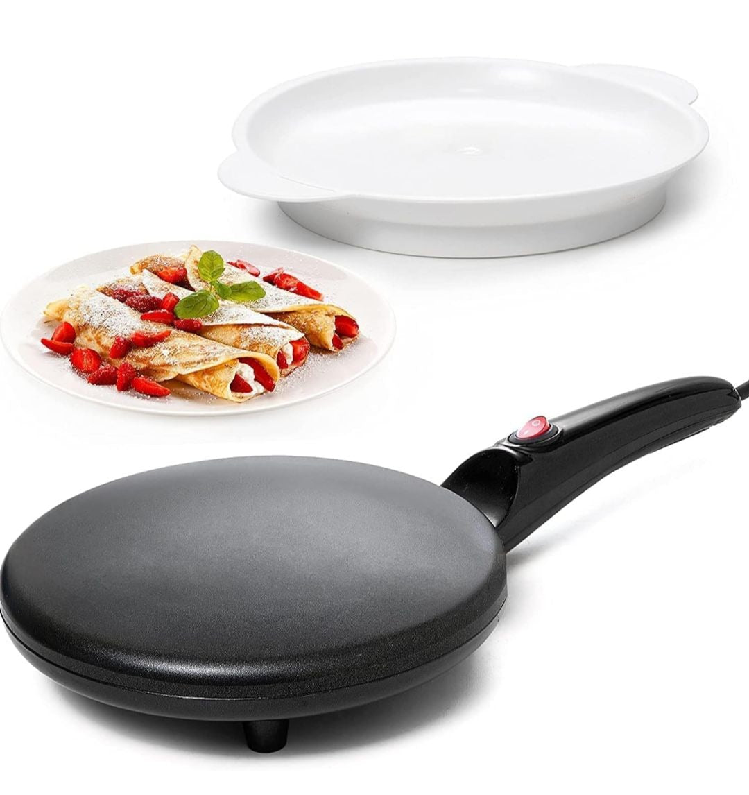 Electric Pancake & Crepe Maker with Auto Power-Off | Non-Stick Hot Plate Cooktop with Automatic Temperature Control