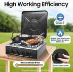 4-Burner Outdoor Gas Stove with Detachable Legs – Portable Propane Cooking Station for Camping, RVs, Backyard BBQs, Tailgating & Patio Events