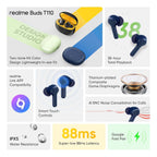 T100 Buds True Wireless Earbuds – 10mm Bass Boost Drivers, 38H Playback, AI ENC, Low Latency, IPX5 Rated – Premium Sound for All Devices