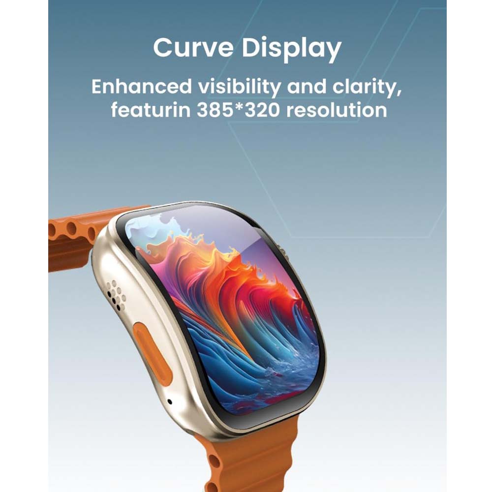 TC41 Curve Smartwatch with 2.01" AMOLED Display, GPT AI Assistant, Bluetooth Calling, Wireless Charging, IP68 Waterproof, Fitness Tracker – Stylish Orange Edition
