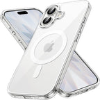 Magnetic Clear Case for iPhone 17 6.3" (2025) | MagSafe Compatible Transparent Shockproof Bumper Cover with Anti-Scratch Hard Back & Wireless Charging Support